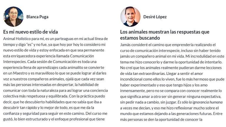 1 opiniones curso online Comunicacion Intuitiva con Animales Avanzado Yolanda Caballero