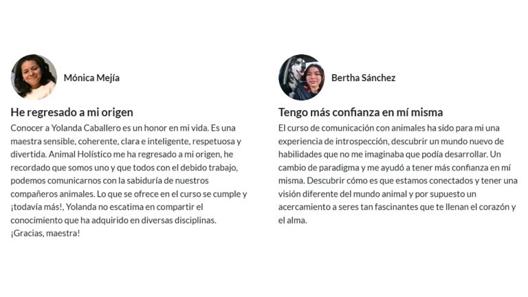 6 opiniones curso online Comunicacion Intuitiva con Animales Avanzado Yolanda Caballero