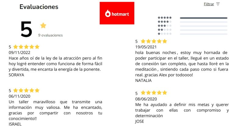 opiniones curso online Taller de Manifestacion con la Ley de Atraccion testimonios de alumnos
