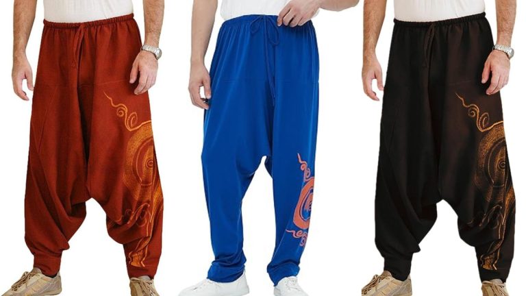 Taigood Hombre Pantalones Harem Yoga Hippies